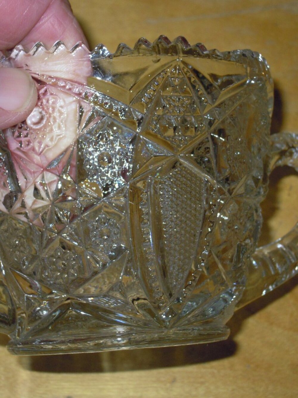 2 Pc Antique Early American Pattern EAPG Glass Creamer & Sugar EXC Fentec McKee